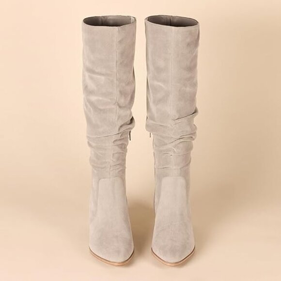 Dream Pairs Shoes - Women's Size 8.5 Tall Block Heel Western Cowgirl Boots Festival Rodeo Tan